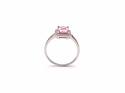 Silver Pink Stone & Clear CZ Ring