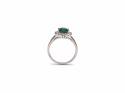 Silver Green & White CZ Cluster Ring