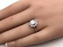 Silver White CZ Cluster Ring