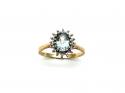 9ct Blue Topaz & Diamond Cluster Ring