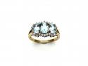 9ct Blue Topaz & Diamond Cluster Ring