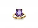 9ct Yellow Gold Amethyst Solitaire Ring