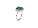 Silver Green CZ Cluster Ring