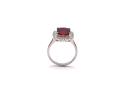 Silver Red CZ Cluster Ring