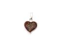 Silver and Amber Heart Pendant 17mm