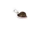 Silver and Amber Heart Pendant 17mm