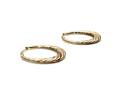 9ct 3 Colour Oval Hoop Earrings