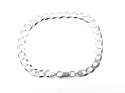 Silver Flat Curb Bracelet 8 inches