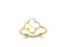 Silver Gold Plated Mother Of Pearl Clover Ring