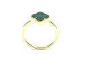 Silver Gold Plated Green Clover Ring