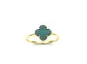 Silver Gold Plated Green Clover Ring