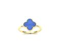 Silver Gold Plated Blue Clover Ring