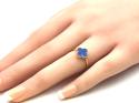 Silver Gold Plated Blue Clover Ring