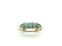 9ct Yellow Gold Emerald & Diamond Ring