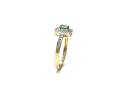 9ct Yellow Gold Emerald & Diamond Halo Ring