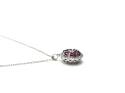 18ct Ruby & Diamond Cluster Pendant & Chain