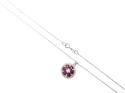 18ct Ruby & Diamond Cluster Pendant & Chain