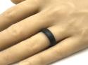 Tungsten Carbide Hammered Ring Black IP Plate