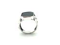 Silver Stone Set Watch Strap Effect Signet Ring