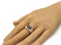 Silver Oval Stone Set Signet Ring