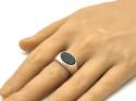 Silver Oval Stone Set Signet Ring