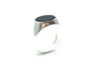 Silver Oval Stone Set Signet Ring