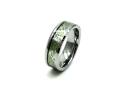 Tungsten Carbide Green Carbon Fibre Celtic Ring