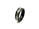 Tungsten Black Carbon Fibre Yellow IP Celtic Ring