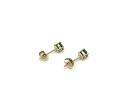 9ct Yellow Gold Emerald Solitaire Stud Earrings