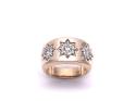 9ct Yellow Gold Gents Diamond 3 Stone Ring