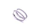 Silver Oval CZ Set Hoop Earrings