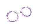 Silver Round CZ Set Nail Hoop Earrings