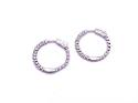 Silver Round CZ Set Hoop Earrings