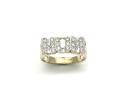 9ct Yellow Gold Curb Design Cz Mum Ring