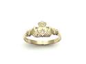 9ct Yellow Gold CZ Claddagh Ring