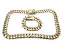 9ct Heavy Curb Chain & Bracelet Set