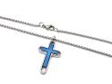 Stainless Steel Pendant & Chain Blue IP Plating