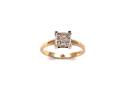 9ct Square Diamond Cluster Ring 0.25ct