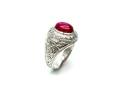 Silver Red Stone College Ring