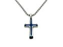 Stainless Steel & Blue IP Plating Cross & Chain