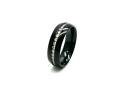 Steel & Black IP Plating CZ Band Ring