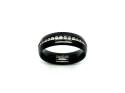 Steel & Black IP Plating CZ Band Ring