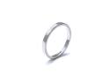 9ct White Gold Plain Flat Wedding Ring 2mm