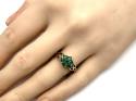 9ct Yellow Gold Emerald & Diamond Ring