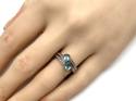 9ct Aquamarine & Diamond Crossover Ring