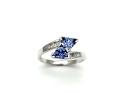 14ct Tanzanite & Diamond Crossover Ring