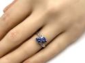 14ct Tanzanite & Diamond Crossover Ring