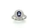 18ct White Gold Sapphire & Diamond Ring