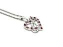 Silver Ruby & CZ Infinity Heart Pendant & Chain