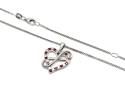 Silver Ruby & CZ Infinity Heart Pendant & Chain